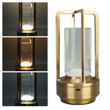 Cordless Table Lamp 3 Colors Stepless Dimming LED Table Lamp Rechargeable Touch Lamp Bedside Nightstand Lamp Black
