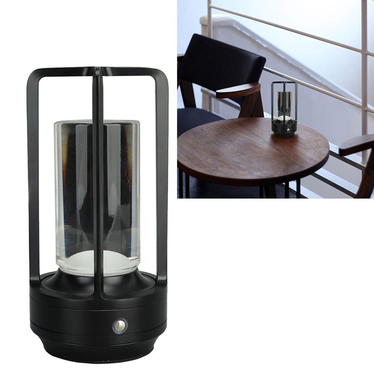 Cordless Table Lamp 3 Colors Stepless Dimming LED Table Lamp Rechargeable Touch Lamp Bedside Nightstand Lamp Black