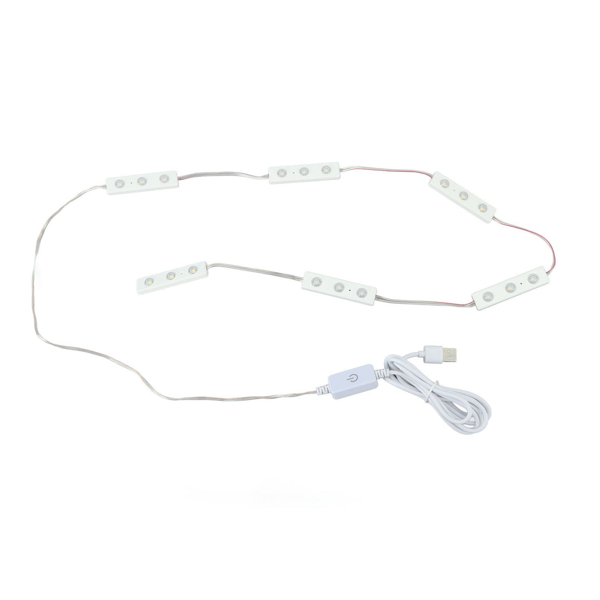 LED Makeup Mirror Light Strip Touch Eye Friendly 6 Rows 18 Lights Adjustable LED Light Strip Warm White