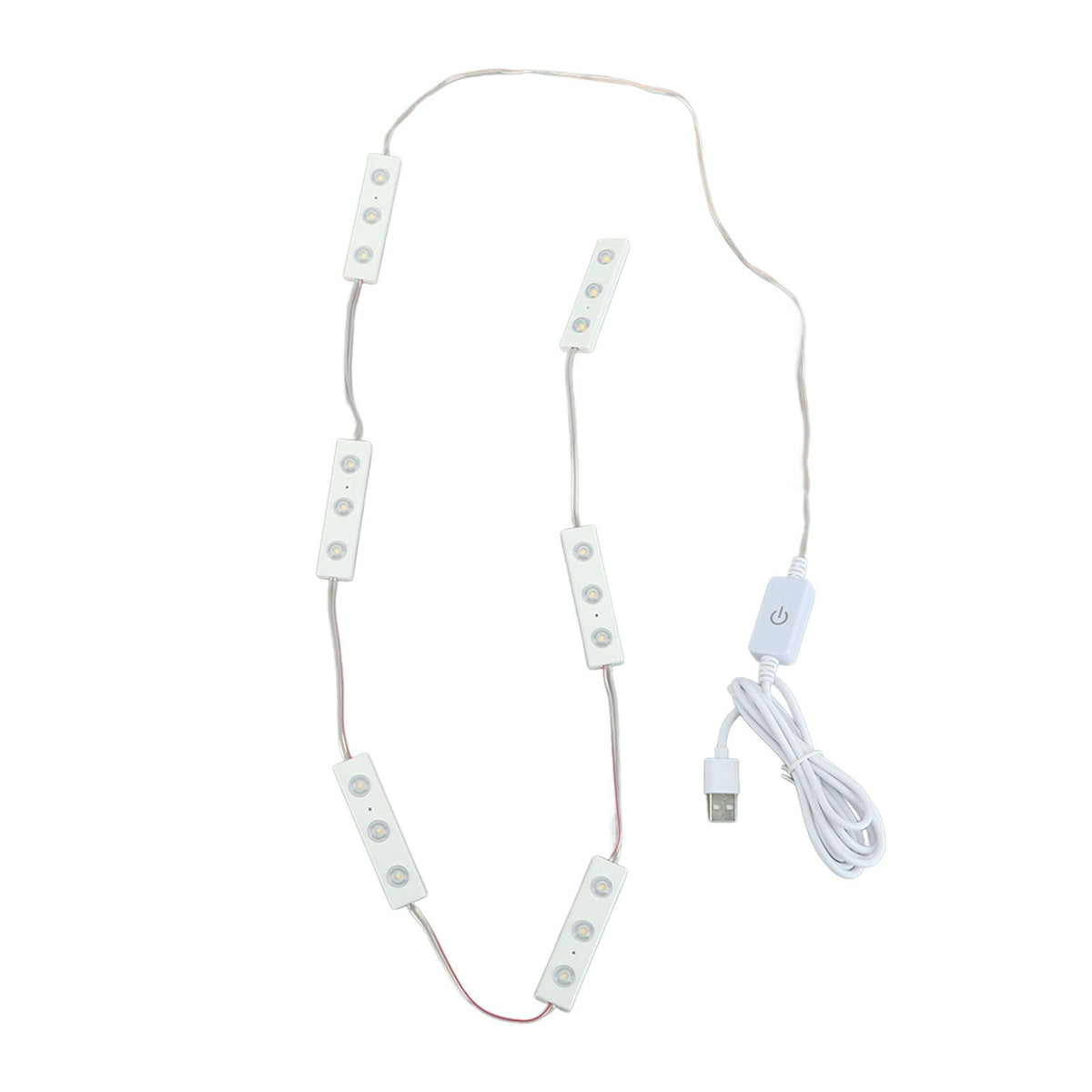 LED Makeup Mirror Light Strip Touch Eye Friendly 6 Rows 18 Lights Adjustable LED Light Strip Warm White