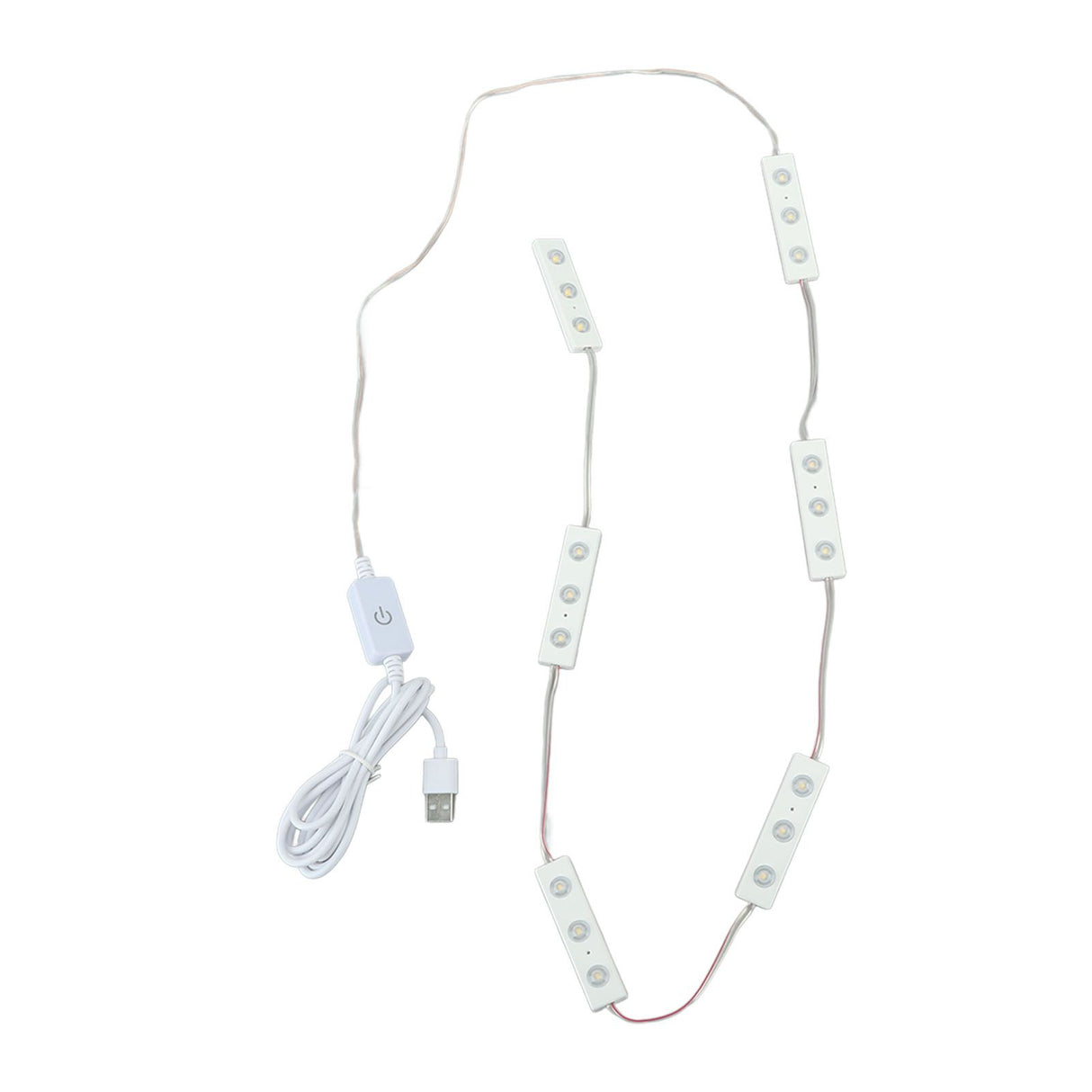 LED Makeup Mirror Light Strip Touch Eye Friendly 6 Rows 18 Lights Adjustable LED Light Strip Warm White