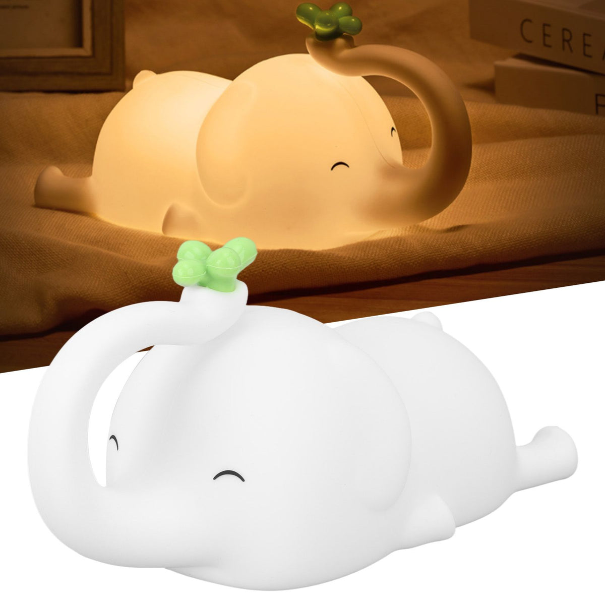 Night Light Silicon Elephant Nursery Night Lights 3 Brightness USB Timing Night Lamp for Home Hotel Office