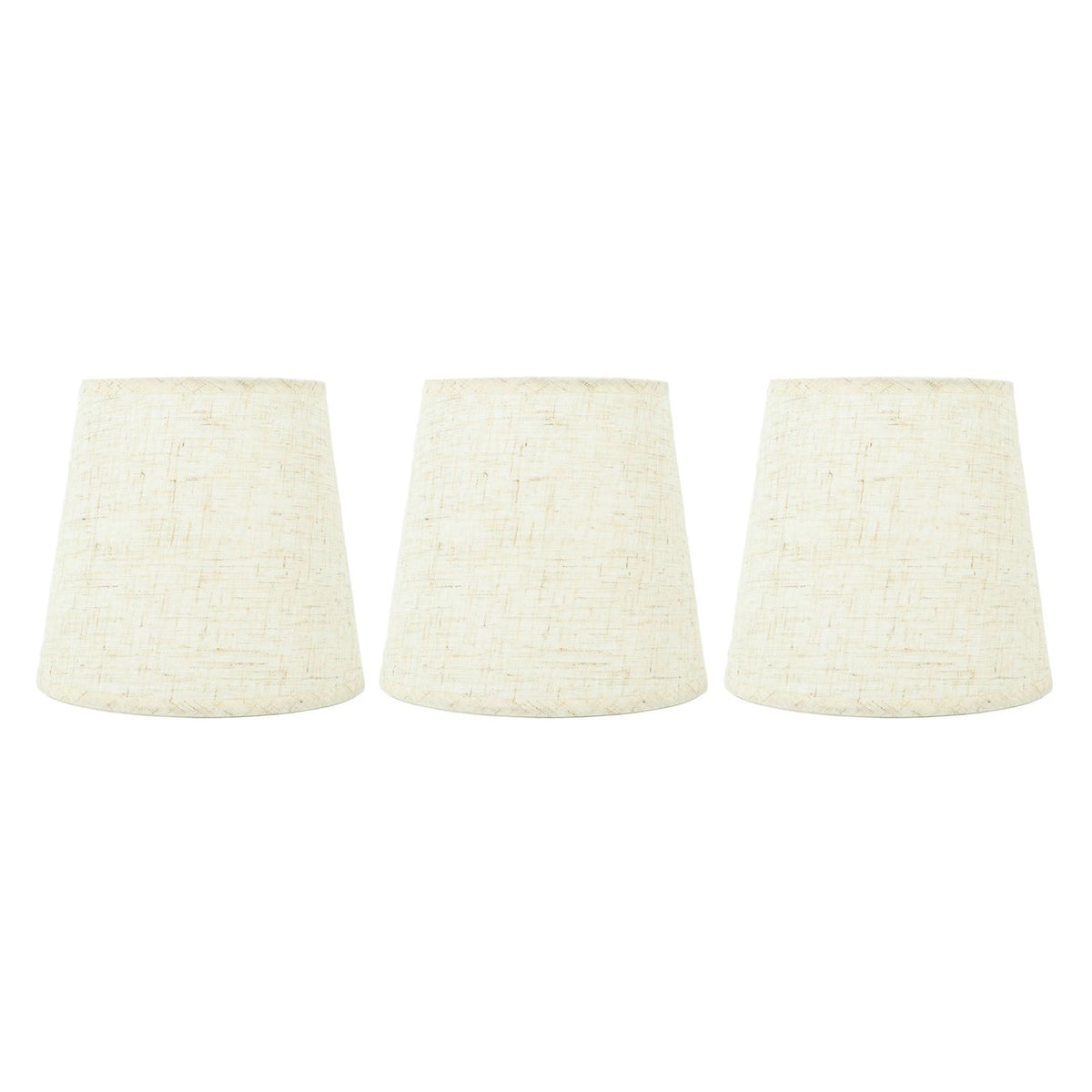 3Pcs Lampshades Hand Crafted Natural Linen Stylish Dustproof Barrel Chandelier Shades For Table Lamps and Floor Light