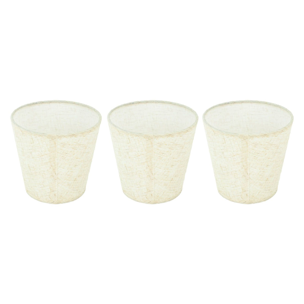 3Pcs Lampshades Hand Crafted Natural Linen Stylish Dustproof Barrel Chandelier Shades For Table Lamps and Floor Light