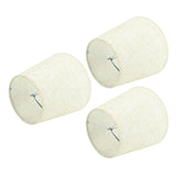 3Pcs Lampshades Hand Crafted Natural Linen Stylish Dustproof Barrel Chandelier Shades For Table Lamps and Floor Light - Close-Up Angle