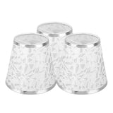 Cloth Lampshade Clip On Design Modern Barrel Fabric Lamp Shades for E14 Bulb Chandelier Wall Lamp 3pcs Silver - Rear View