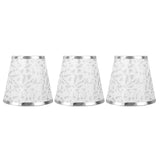 Cloth Lampshade Clip On Design Modern Barrel Fabric Lamp Shades for E14 Bulb Chandelier Wall Lamp 3pcs Silver