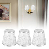 Cloth Lampshade Clip On Design Modern Barrel Fabric Lamp Shades for E14 Bulb Chandelier Wall Lamp 3pcs Silver - Extra Image
