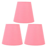 3pcs Cloth Fabric Lampshade Innovative E14 Intervention Type Modern Fabric Lampshade Dust Cover for Bedroom Bedside Pink