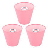 3pcs Cloth Fabric Lampshade Innovative E14 Intervention Type Modern Fabric Lampshade Dust Cover for Bedroom Bedside Pink - Front View