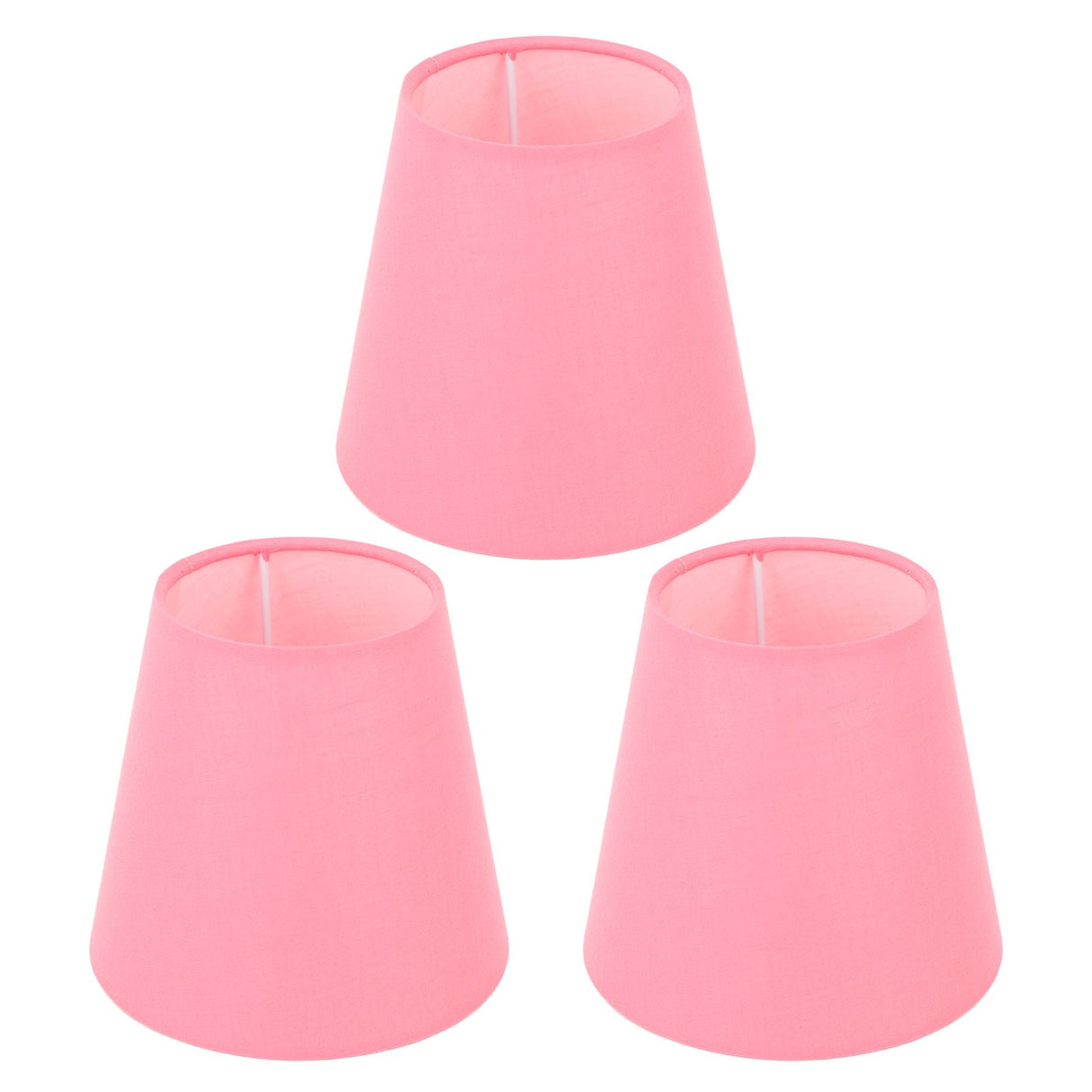 3pcs Cloth Fabric Lampshade Innovative E14 Intervention Type Modern Fabric Lampshade Dust Cover for Bedroom Bedside Pink