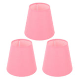 3pcs Cloth Fabric Lampshade Innovative E14 Intervention Type Modern Fabric Lampshade Dust Cover for Bedroom Bedside Pink