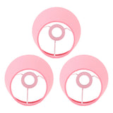 3pcs Cloth Fabric Lampshade Innovative E14 Intervention Type Modern Fabric Lampshade Dust Cover for Bedroom Bedside Pink