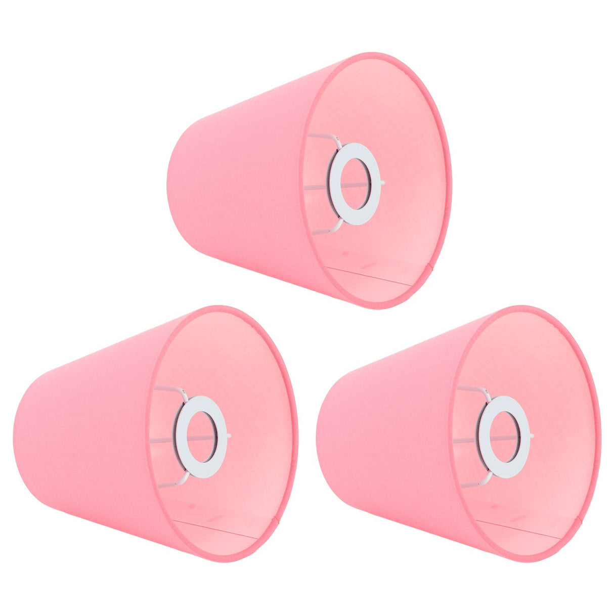 3pcs Cloth Fabric Lampshade Innovative E14 Intervention Type Modern Fabric Lampshade Dust Cover for Bedroom Bedside Pink
