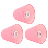 3pcs Cloth Fabric Lampshade Innovative E14 Intervention Type Modern Fabric Lampshade Dust Cover for Bedroom Bedside Pink