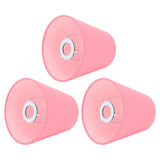 3pcs Cloth Fabric Lampshade Innovative E14 Intervention Type Modern Fabric Lampshade Dust Cover for Bedroom Bedside Pink