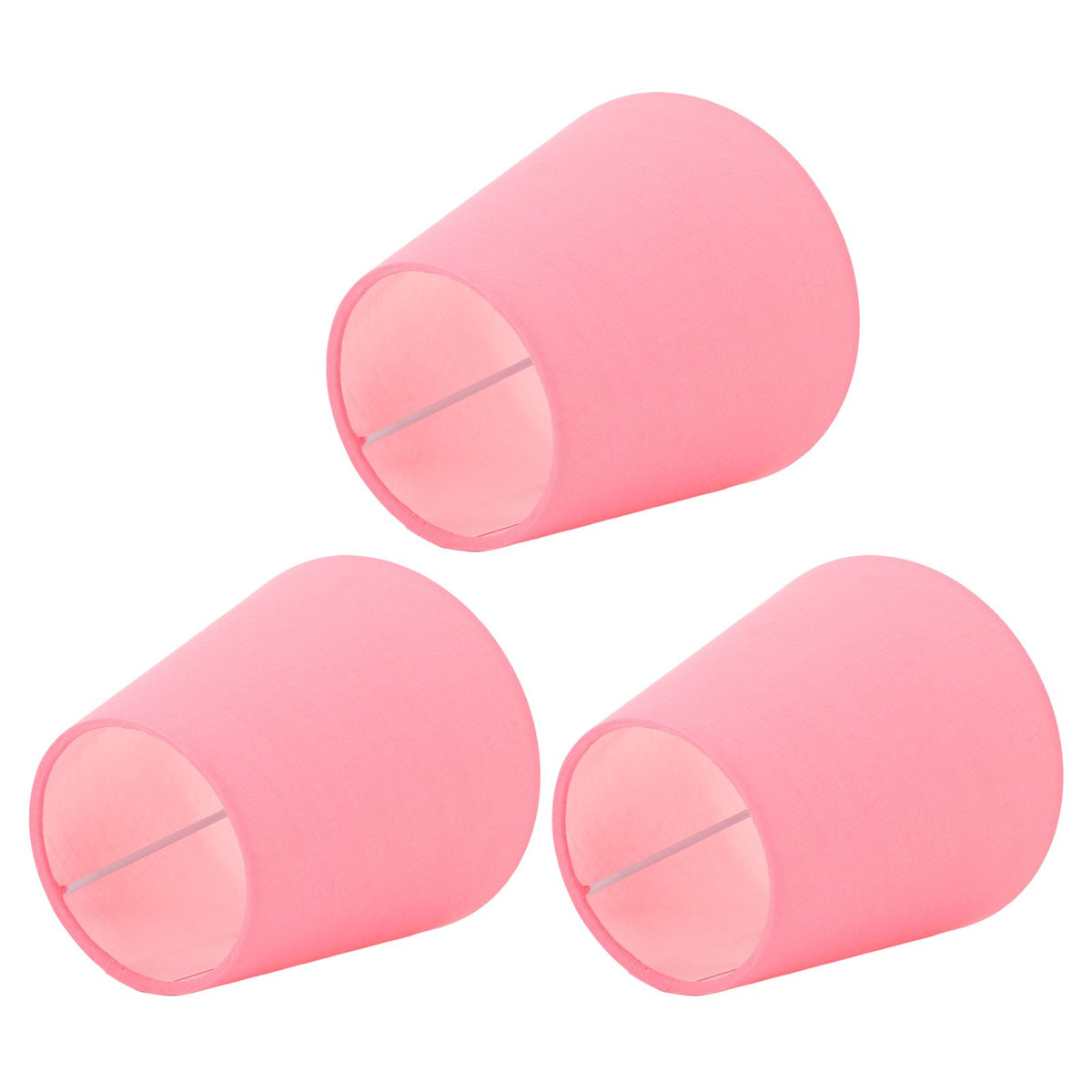 3pcs Cloth Fabric Lampshade Innovative E14 Intervention Type Modern Fabric Lampshade Dust Cover for Bedroom Bedside Pink