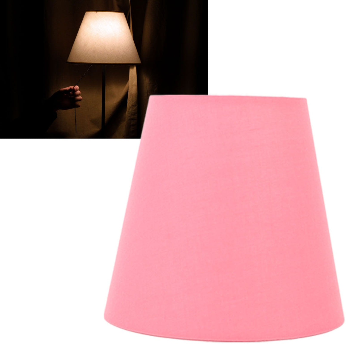 3pcs Cloth Fabric Lampshade Innovative E14 Intervention Type Modern Fabric Lampshade Dust Cover for Bedroom Bedside Pink