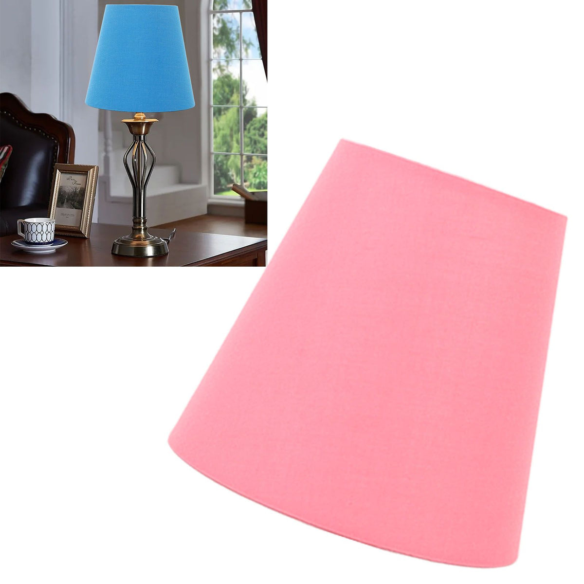 3pcs Cloth Fabric Lampshade Innovative E14 Intervention Type Modern Fabric Lampshade Dust Cover for Bedroom Bedside Pink