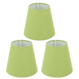 3pcs Cloth Fabric Lampshade Innovative E14 Intervention Type Modern Fabric Lampshade Dust Cover for Bedroom Bedside Pea Green - Top-Down View