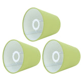 3pcs Cloth Fabric Lampshade Innovative E14 Intervention Type Modern Fabric Lampshade Dust Cover for Bedroom Bedside Pea Green - Low Angle