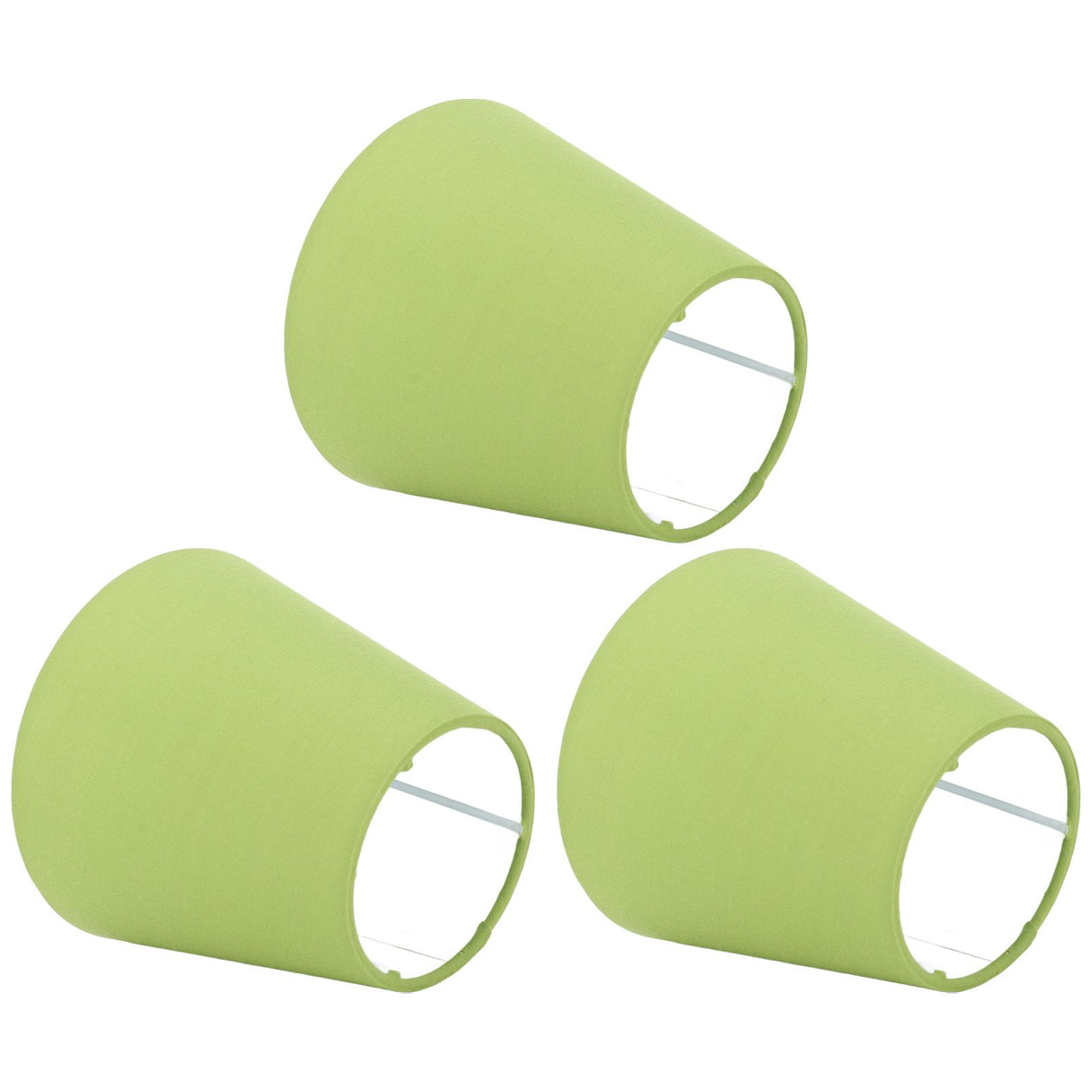 3pcs Cloth Fabric Lampshade Innovative E14 Intervention Type Modern Fabric Lampshade Dust Cover for Bedroom Bedside Pea Green