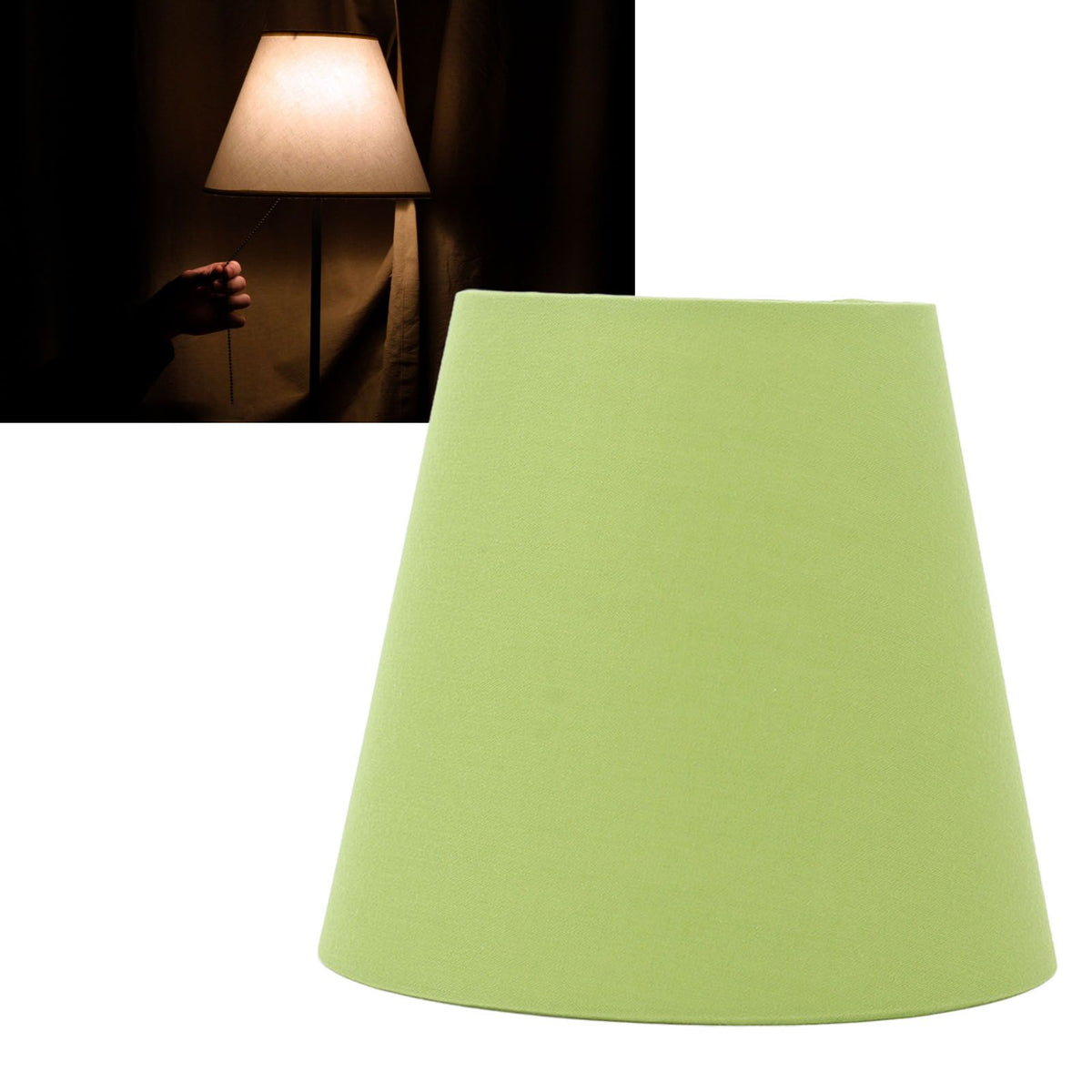 3pcs Cloth Fabric Lampshade Innovative E14 Intervention Type Modern Fabric Lampshade Dust Cover for Bedroom Bedside Pea Green