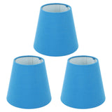 3pcs Cloth Fabric Lampshade Innovative E14 Intervention Type Modern Fabric Lampshade Dust Cover for Bedroom Bedside Retro Blue