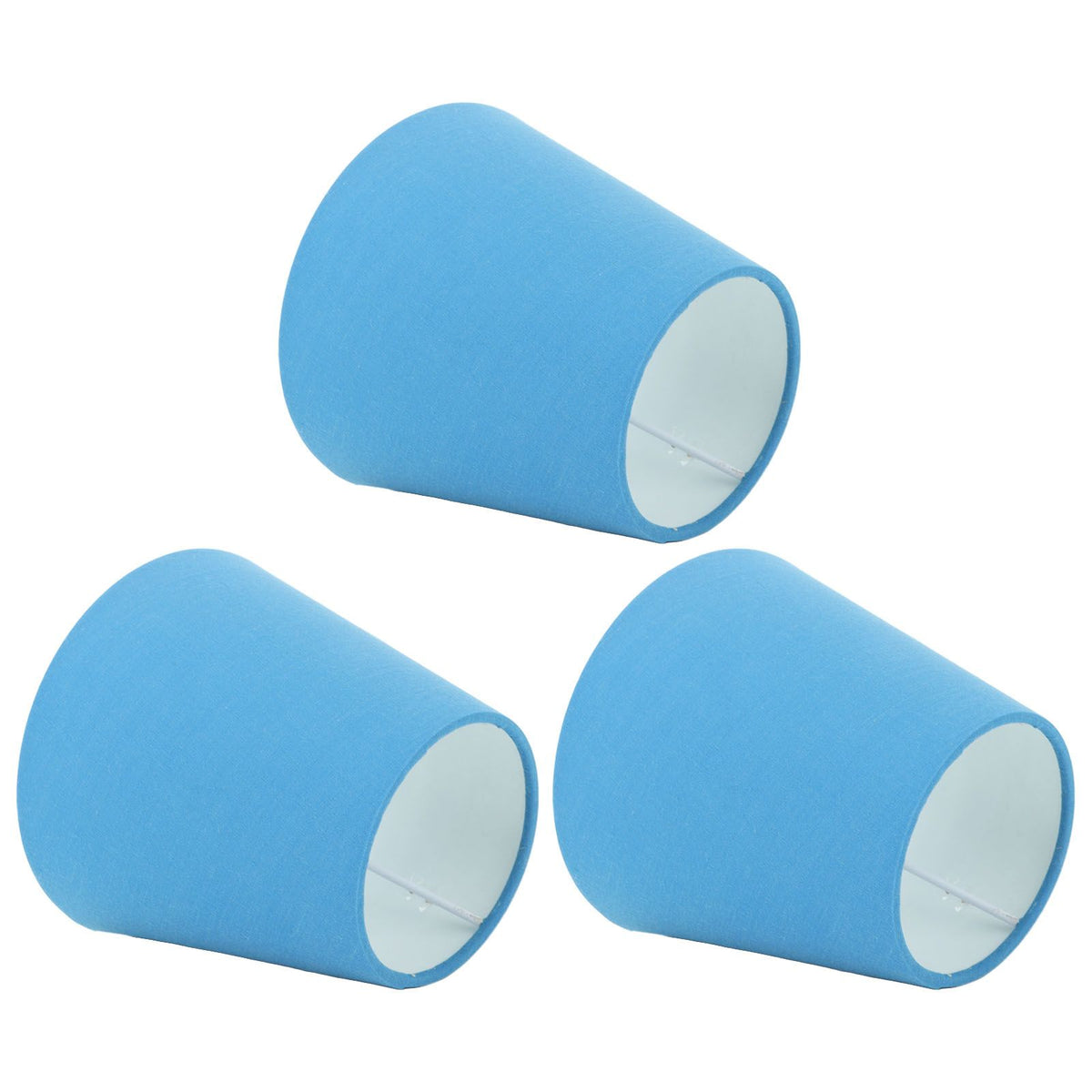 3pcs Cloth Fabric Lampshade Innovative E14 Intervention Type Modern Fabric Lampshade Dust Cover for Bedroom Bedside Retro Blue