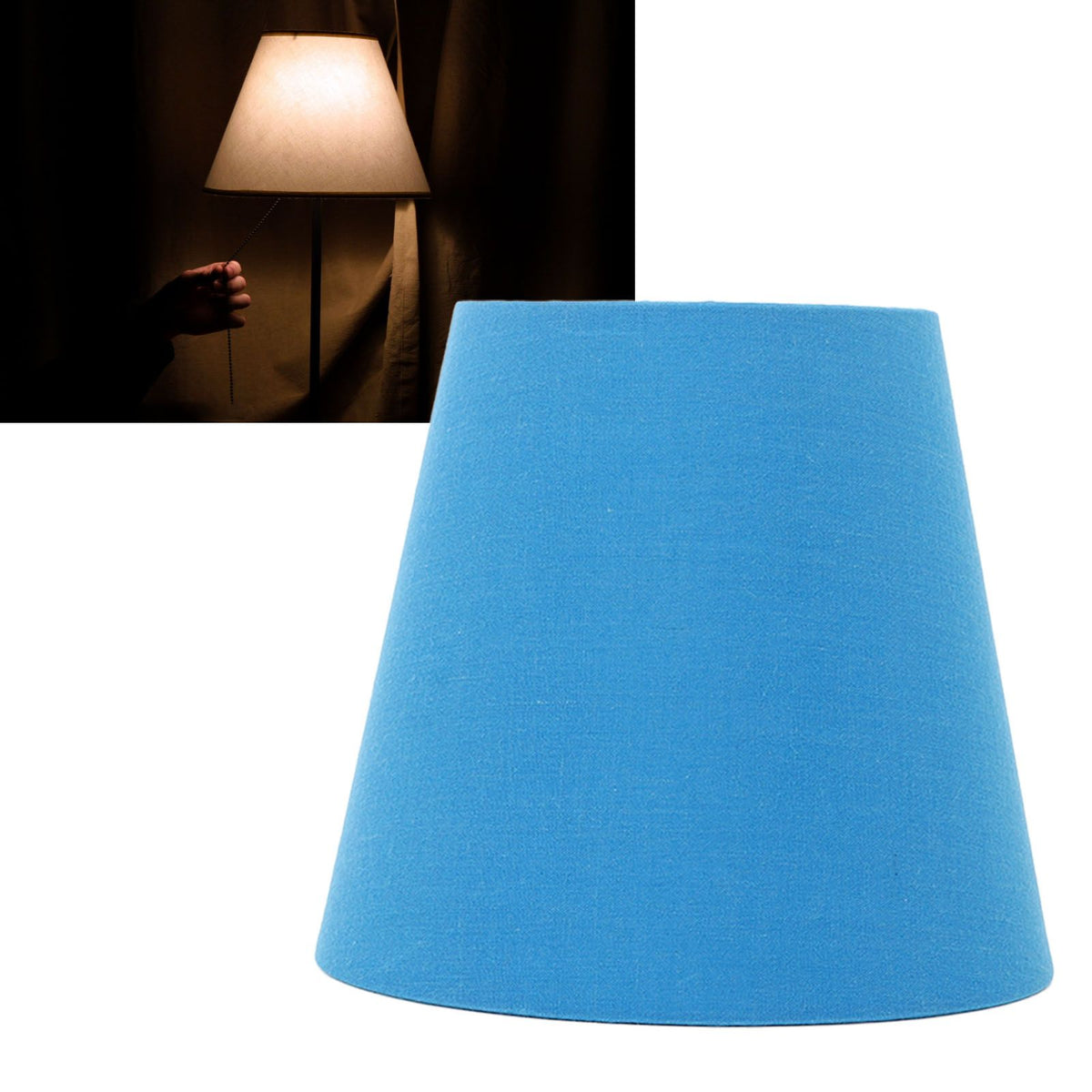 3pcs Cloth Fabric Lampshade Innovative E14 Intervention Type Modern Fabric Lampshade Dust Cover for Bedroom Bedside Retro Blue