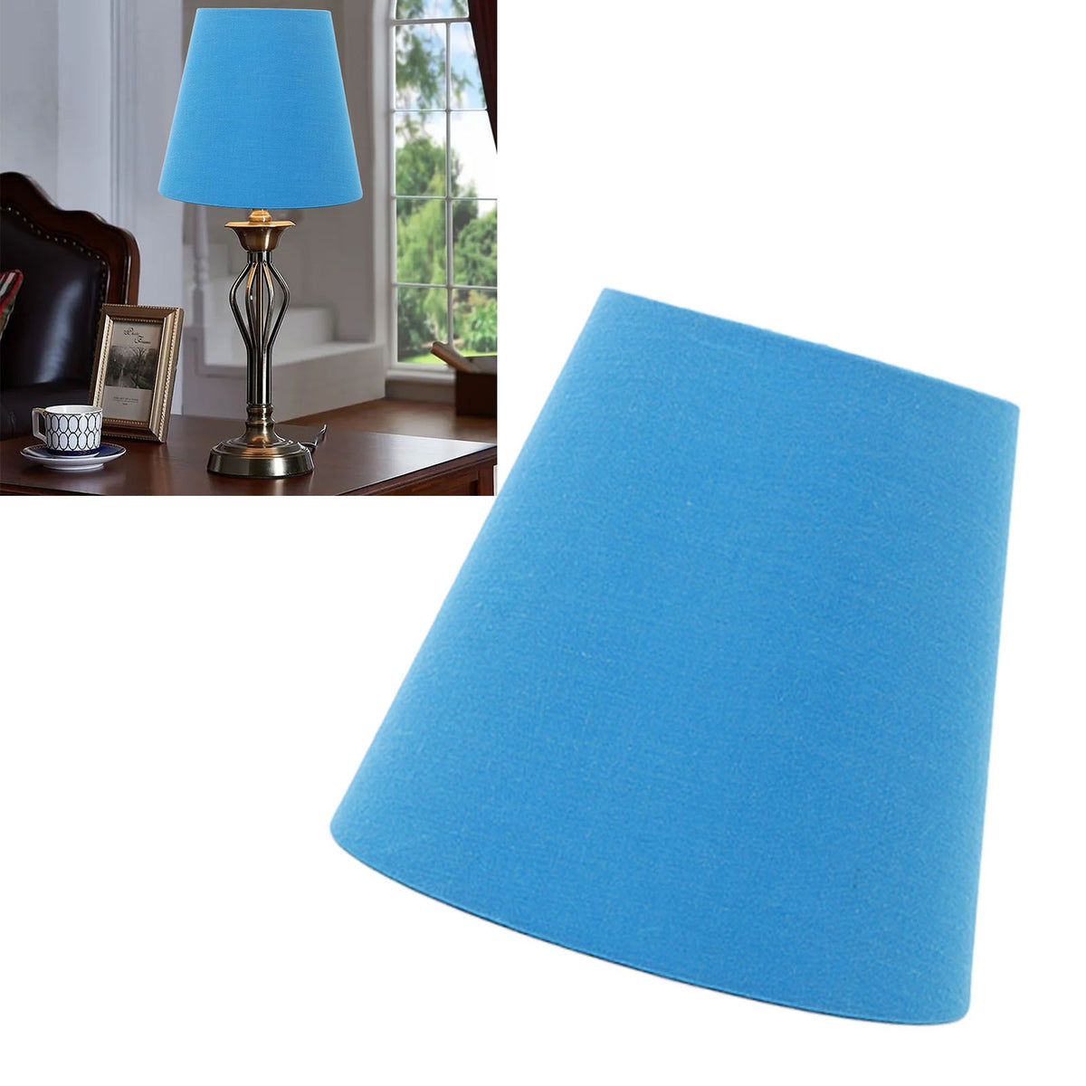 3pcs Cloth Fabric Lampshade Innovative E14 Intervention Type Modern Fabric Lampshade Dust Cover for Bedroom Bedside Retro Blue
