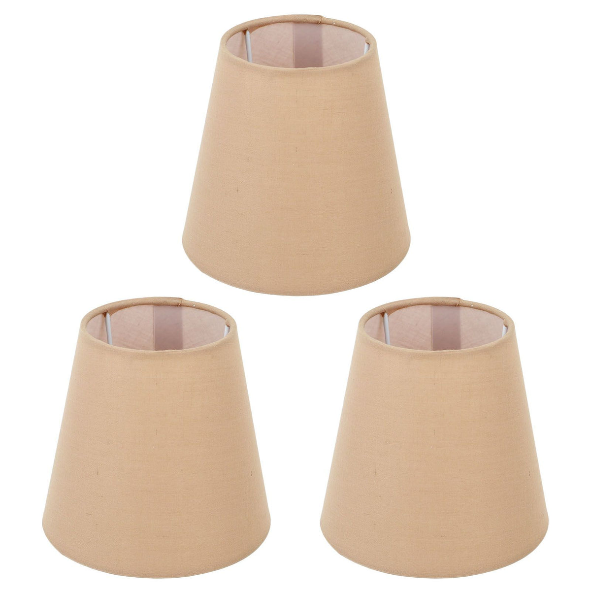 3pcs Cloth Fabric Lampshade Innovative E14 Intervention Type Modern Fabric Lampshade Dust Cover for Bedroom Bedside Khaki