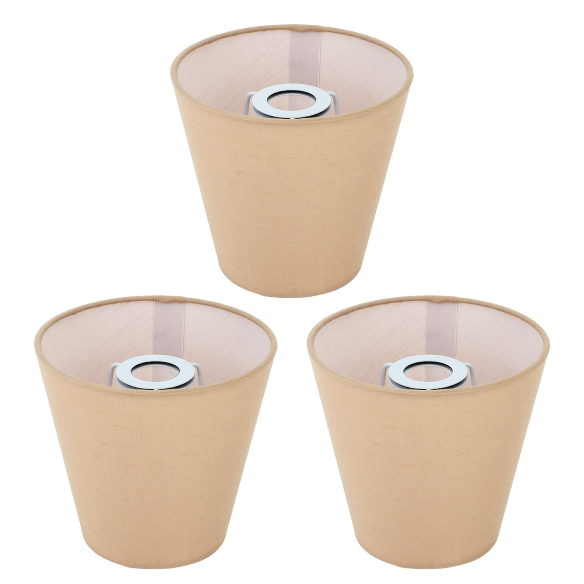 3pcs Cloth Fabric Lampshade Innovative E14 Intervention Type Modern Fabric Lampshade Dust Cover for Bedroom Bedside Khaki
