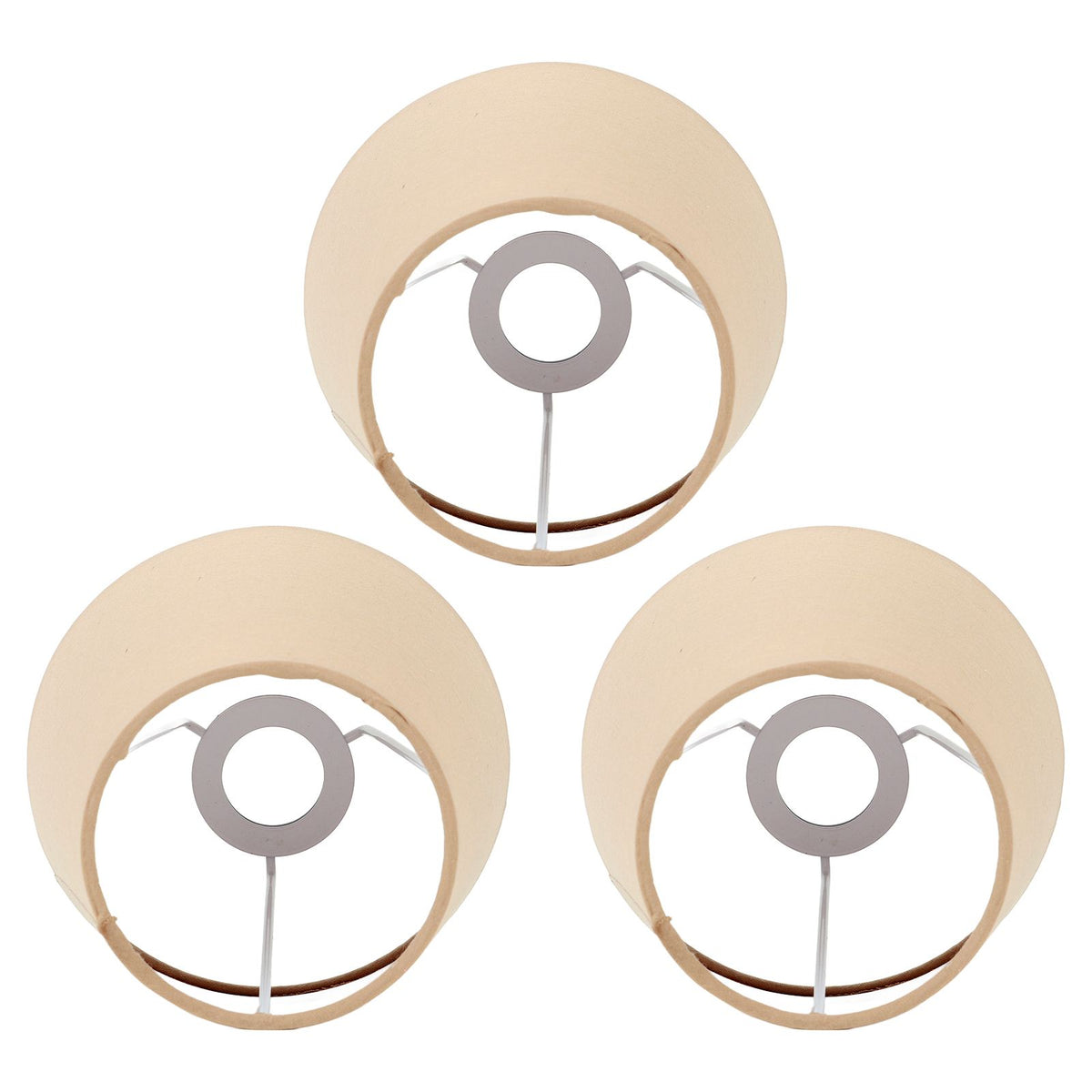 3pcs Cloth Fabric Lampshade Innovative E14 Intervention Type Modern Fabric Lampshade Dust Cover for Bedroom Bedside Khaki