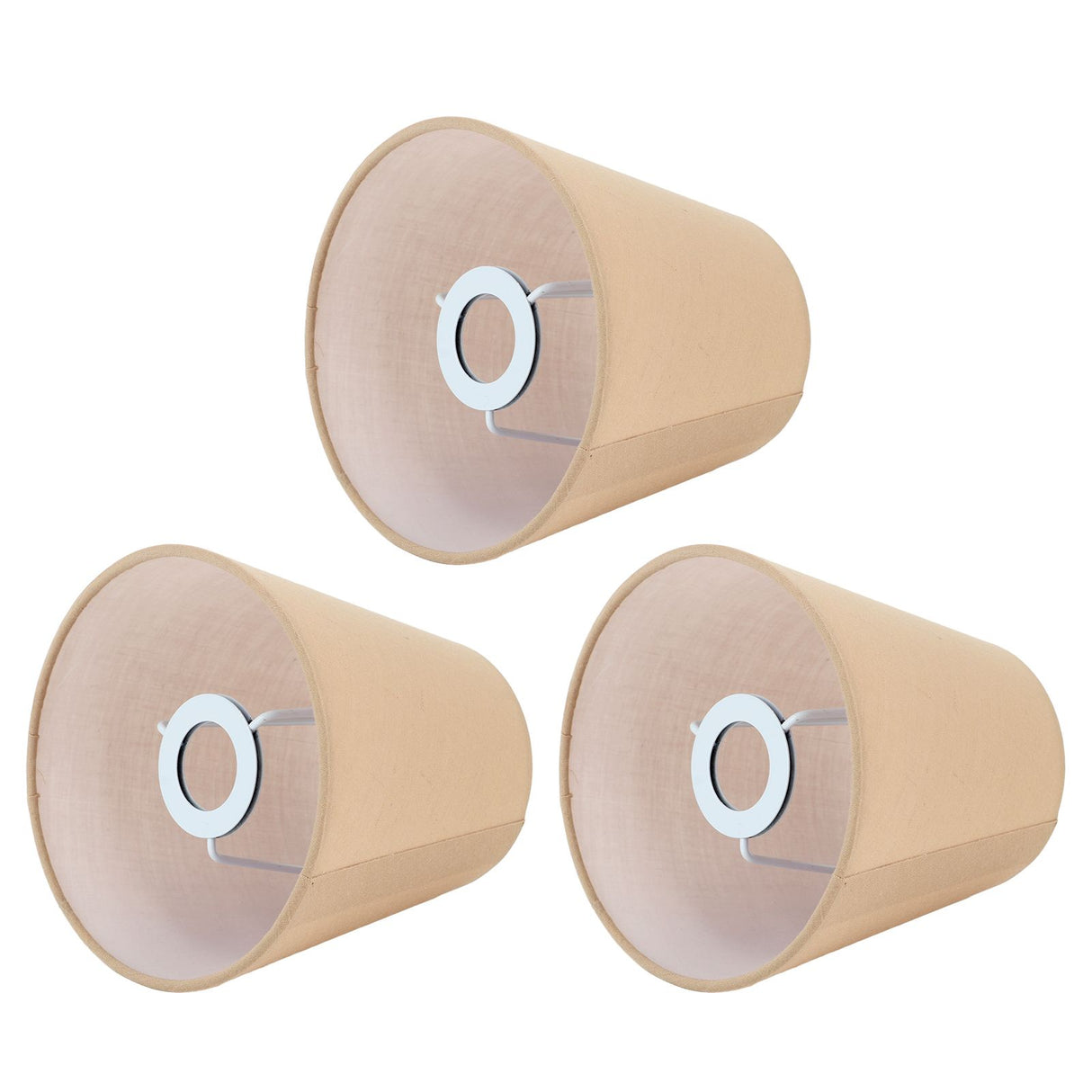 3pcs Cloth Fabric Lampshade Innovative E14 Intervention Type Modern Fabric Lampshade Dust Cover for Bedroom Bedside Khaki