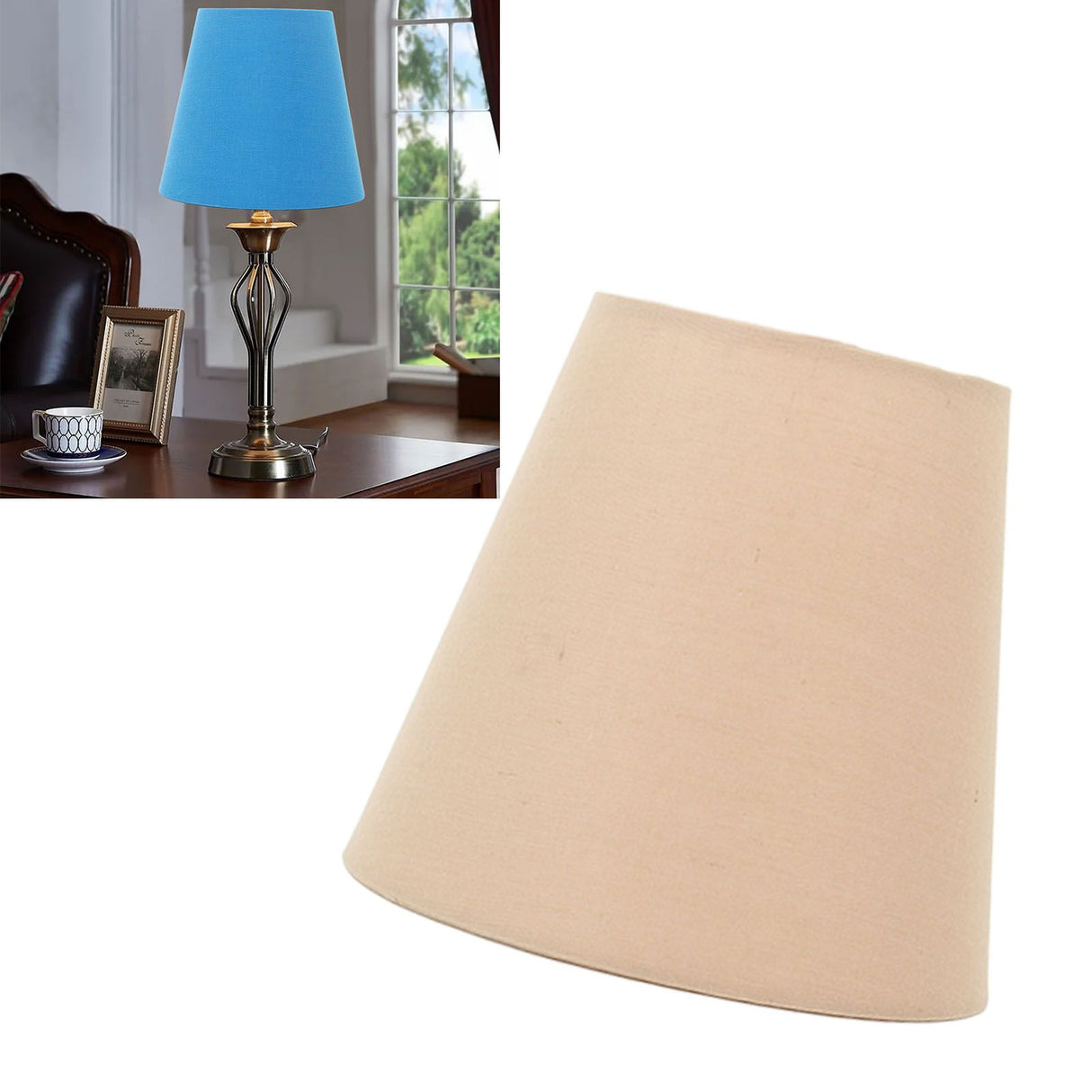 3pcs Cloth Fabric Lampshade Innovative E14 Intervention Type Modern Fabric Lampshade Dust Cover for Bedroom Bedside Khaki