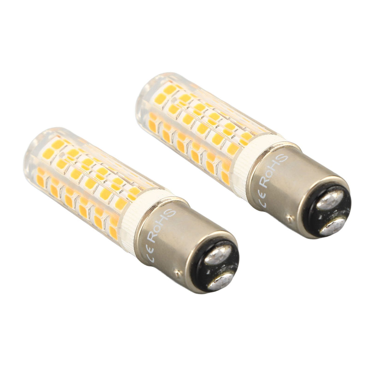 2pcs BA15D Led Bulbs Dimmable 6W Double Contact DC Bayonet Base 540LM 76 LED Warm Light 60W Halogen Bulbs Equivalent 100‑130V
