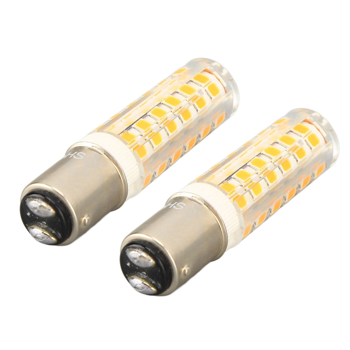 2pcs BA15D Led Bulbs Dimmable 6W Double Contact DC Bayonet Base 540LM 76 LED Warm Light 60W Halogen Bulbs Equivalent 100‑130V