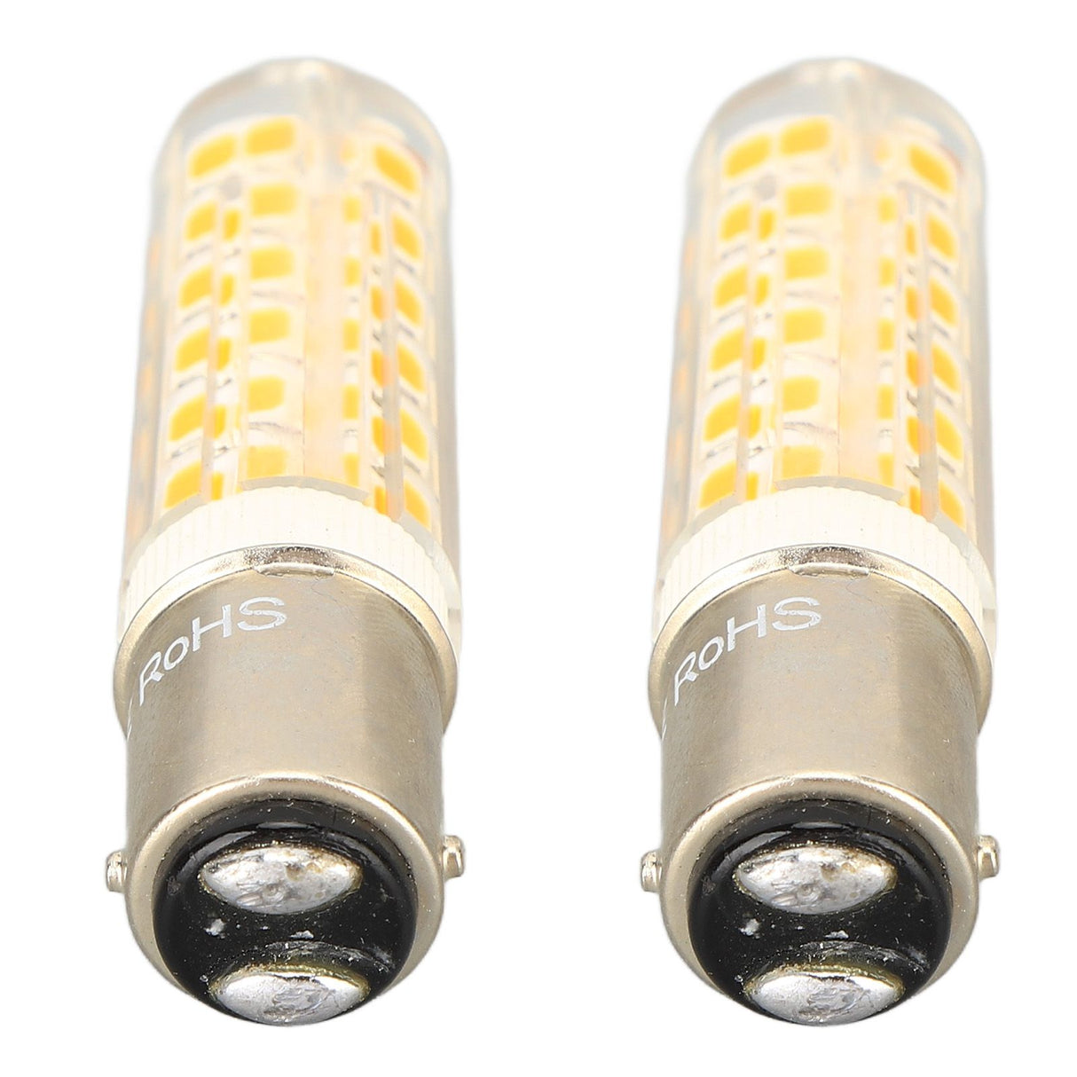 2pcs BA15D Led Bulbs Dimmable 6W Double Contact DC Bayonet Base 540LM 76 LED Warm Light 60W Halogen Bulbs Equivalent 100‑130V