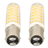 2pcs BA15D Led Bulbs Dimmable 6W Double Contact DC Bayonet Base 540LM 76 LED Warm Light 60W Halogen Bulbs Equivalent 100‑130V