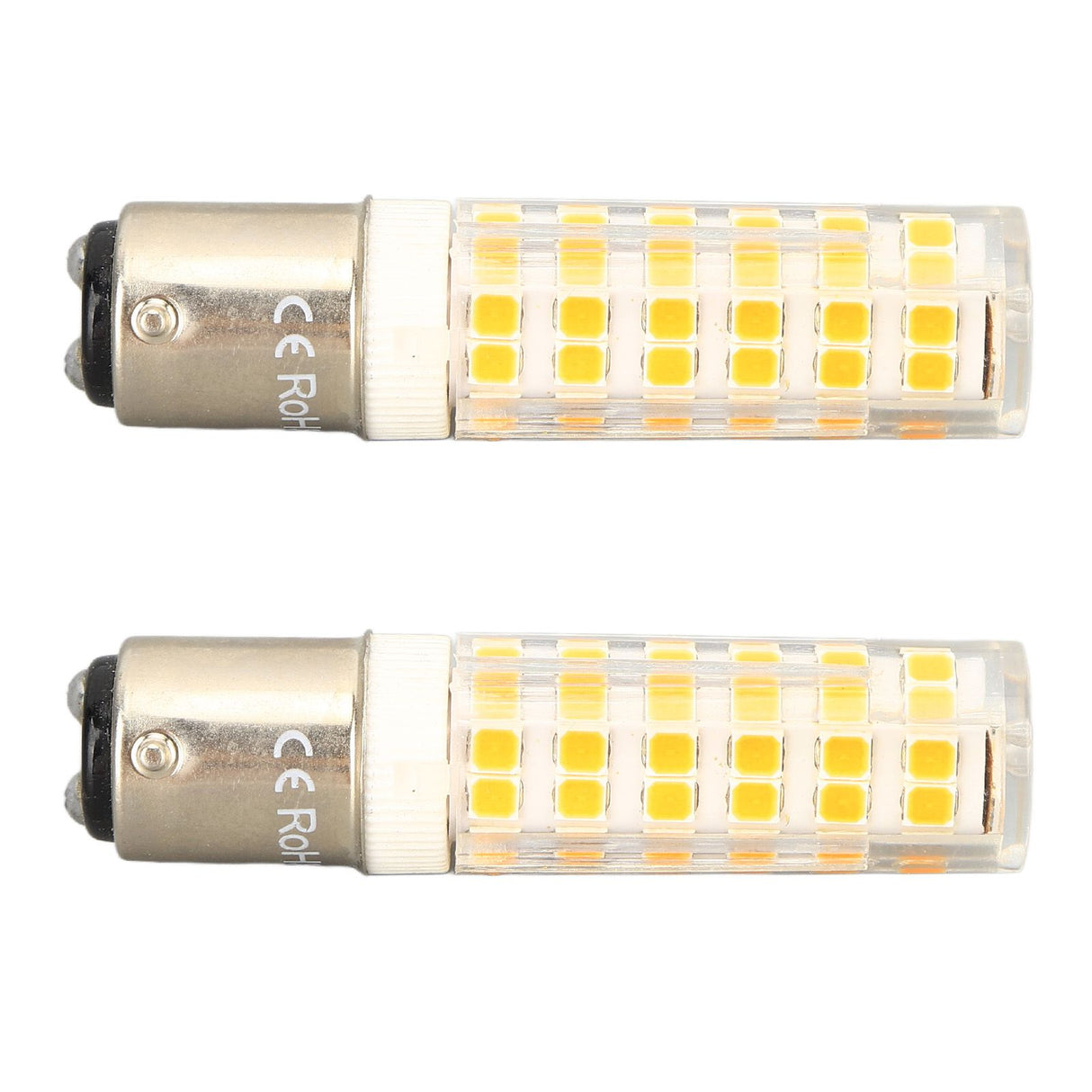 2pcs BA15D Led Bulbs Dimmable 6W Double Contact DC Bayonet Base 540LM 76 LED Warm Light 60W Halogen Bulbs Equivalent 100‑130V