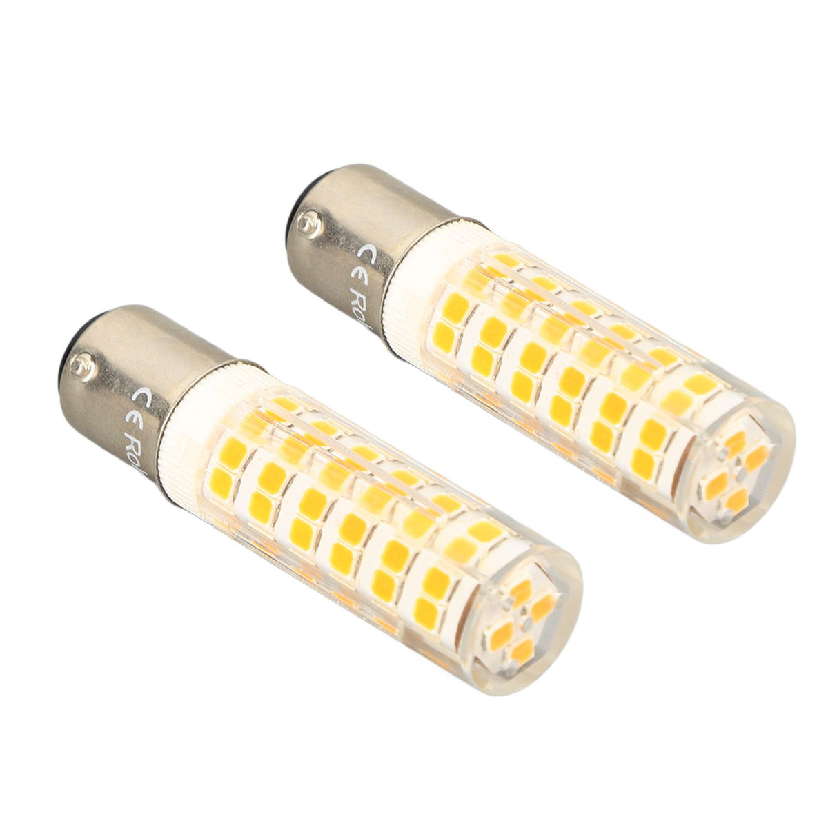 2pcs BA15D Led Bulbs Dimmable 6W Double Contact DC Bayonet Base 540LM 76 LED Warm Light 60W Halogen Bulbs Equivalent 100‑130V