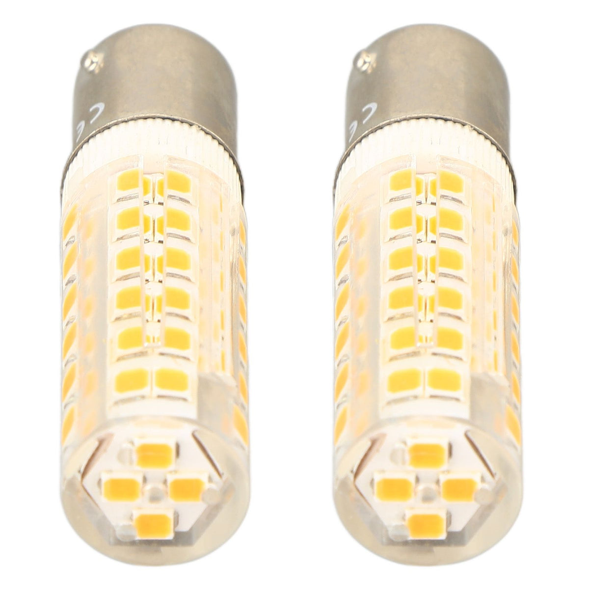 2pcs BA15D Led Bulbs Dimmable 6W Double Contact DC Bayonet Base 540LM 76 LED Warm Light 60W Halogen Bulbs Equivalent 100‑130V