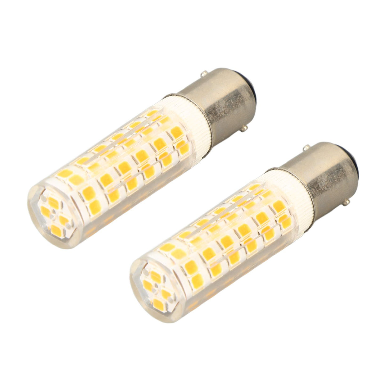 2pcs BA15D Led Bulbs Dimmable 6W Double Contact DC Bayonet Base 540LM 76 LED Warm Light 60W Halogen Bulbs Equivalent 100‑130V