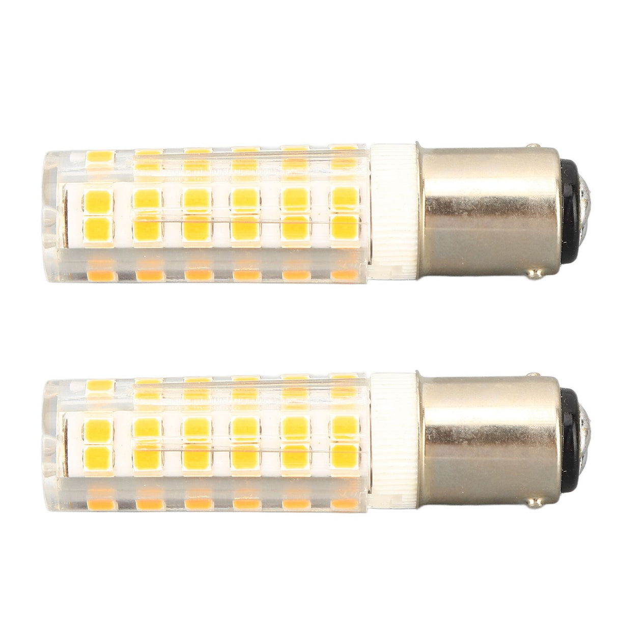 2pcs BA15D Led Bulbs Dimmable 6W Double Contact DC Bayonet Base 540LM 76 LED Warm Light 60W Halogen Bulbs Equivalent 100‑130V
