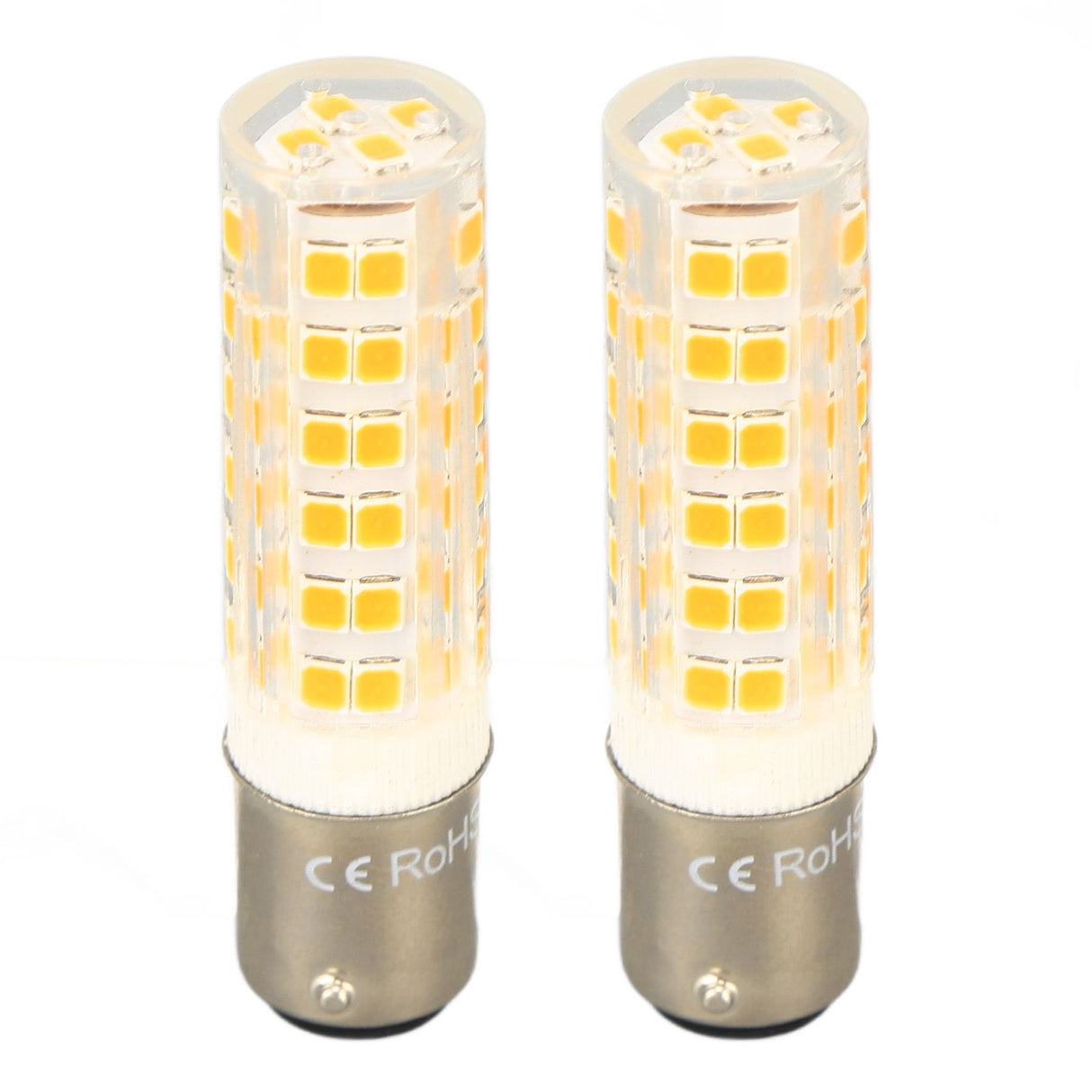 2pcs BA15D Led Bulbs Dimmable 6W Double Contact DC Bayonet Base 540LM 76 LED Warm Light 60W Halogen Bulbs Equivalent 100‑130V