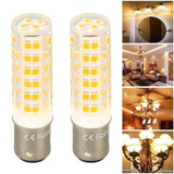 2pcs BA15D Led Bulbs Dimmable 6W Double Contact DC Bayonet Base 540LM 76 LED Warm Light 60W Halogen Bulbs Equivalent 100‑130V