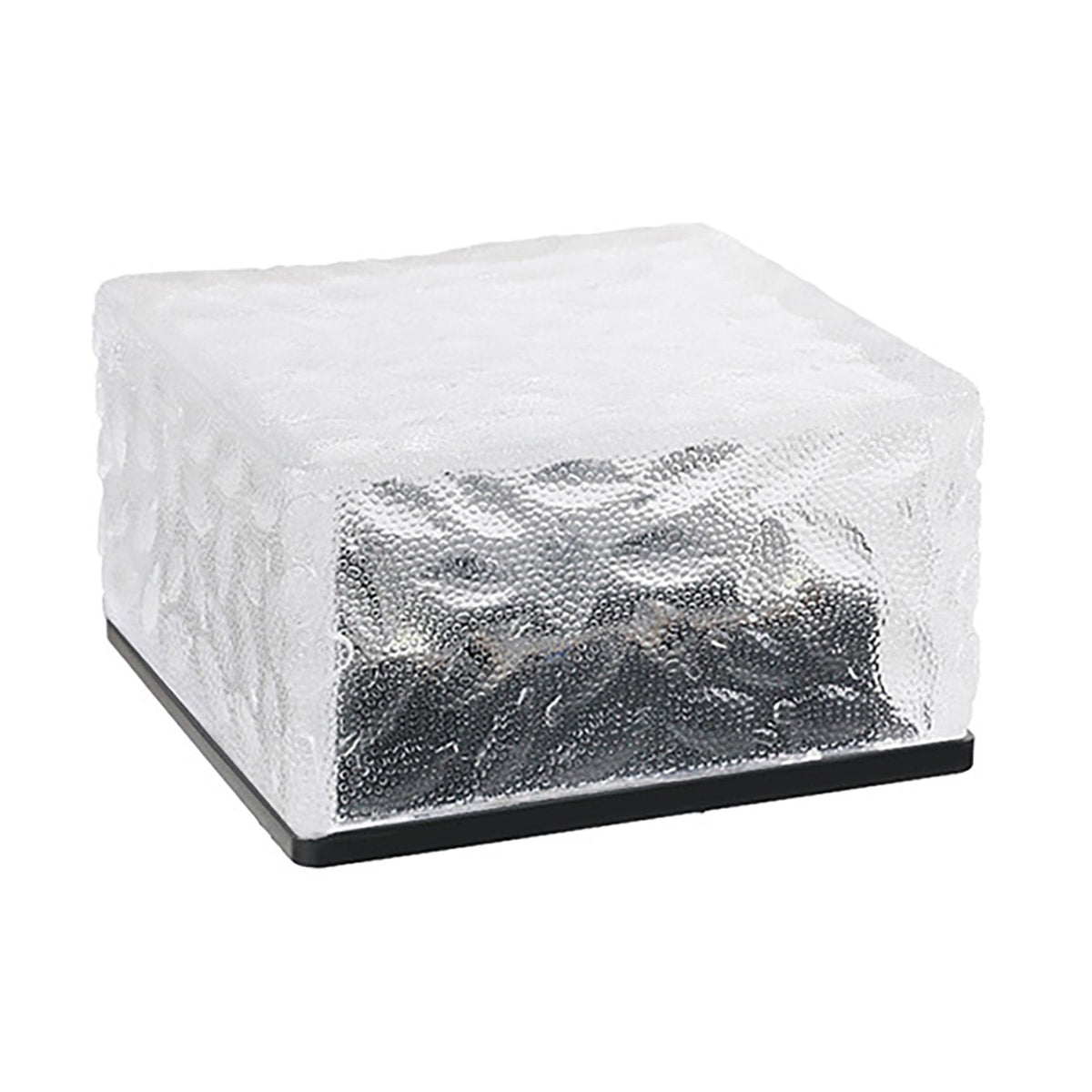 Solar Glass Brick Light ABS LED Waterproof In Ground Buried Ice Brick Landscape Lamp for Outdoor Yard Garden Lawn Blue Light