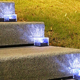 Solar Glass Brick Light ABS LED Waterproof In Ground Buried Ice Brick Landscape Lamp for Outdoor Yard Garden Lawn Blue Light - Extra Image
