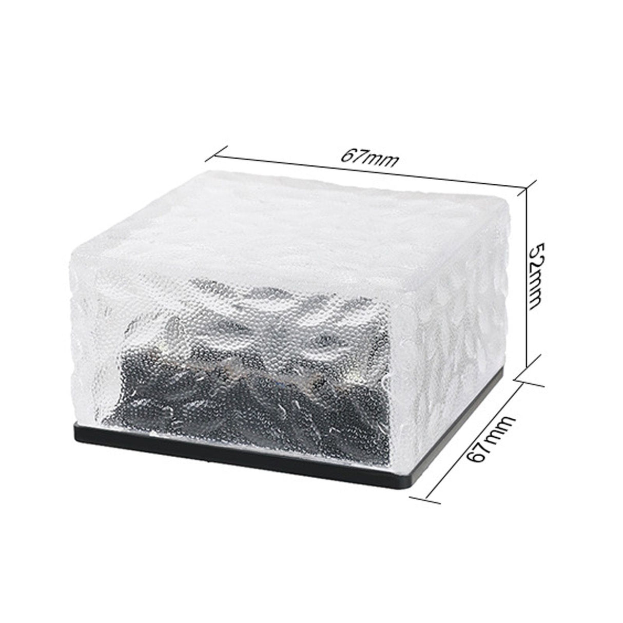 Solar Glass Brick Light ABS LED Waterproof In Ground Buried Ice Brick Landscape Lamp for Outdoor Yard Garden Lawn Blue Light